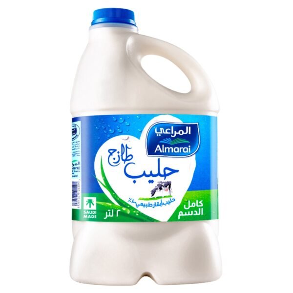 ⁦حليب طازج كامل الدسم المراعي، 2 لتر⁩ - الصورة ⁦2⁩