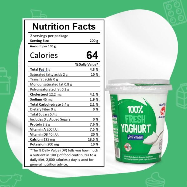 Al Ain Farms Full Cream Fresh Yoghurt, 400g - Image 2
